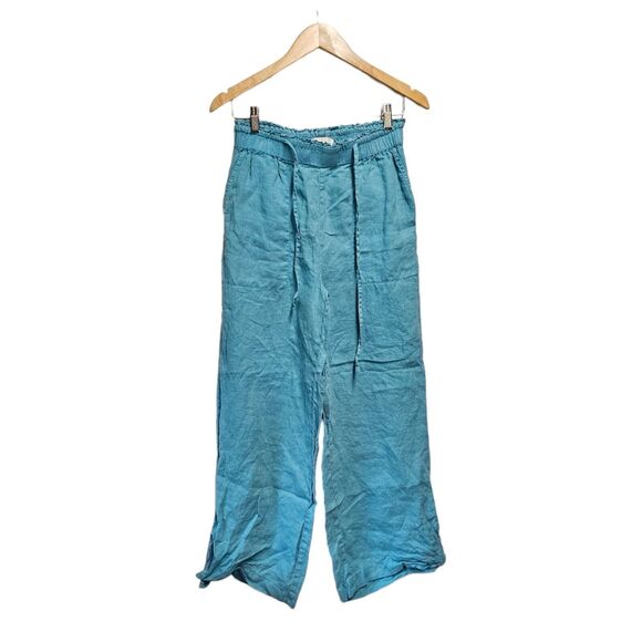 MICHAEL STARS Jules Linen Pants Blue Size SMALL Retail- $168 - Picture 1 of 4